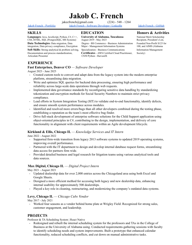 Resume Preview